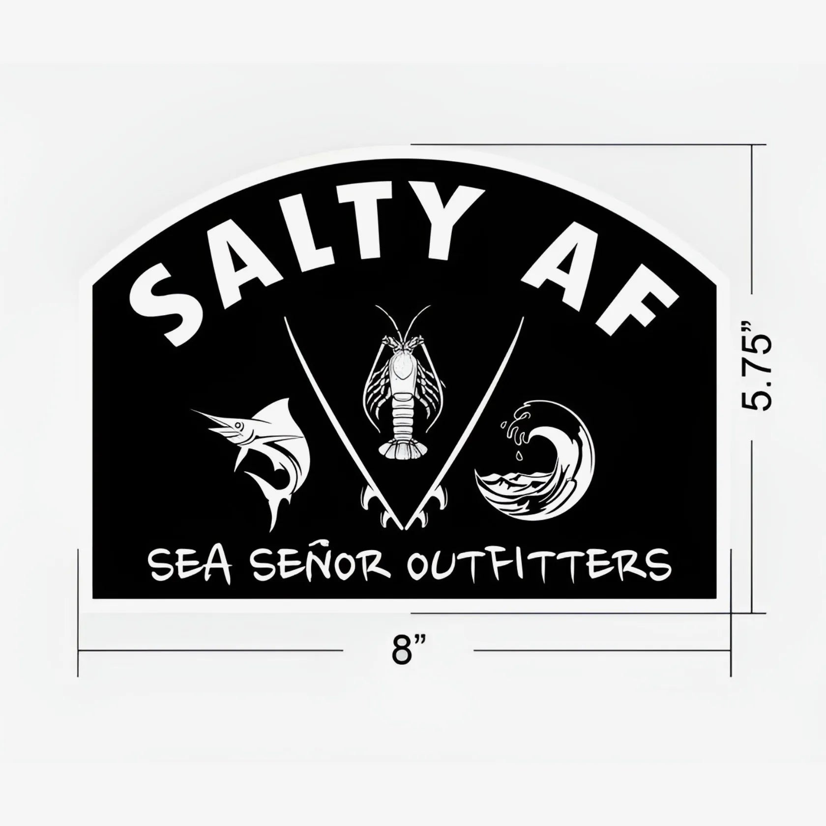 Salty AF - B/W Sticker - Sea Señor Outfitters